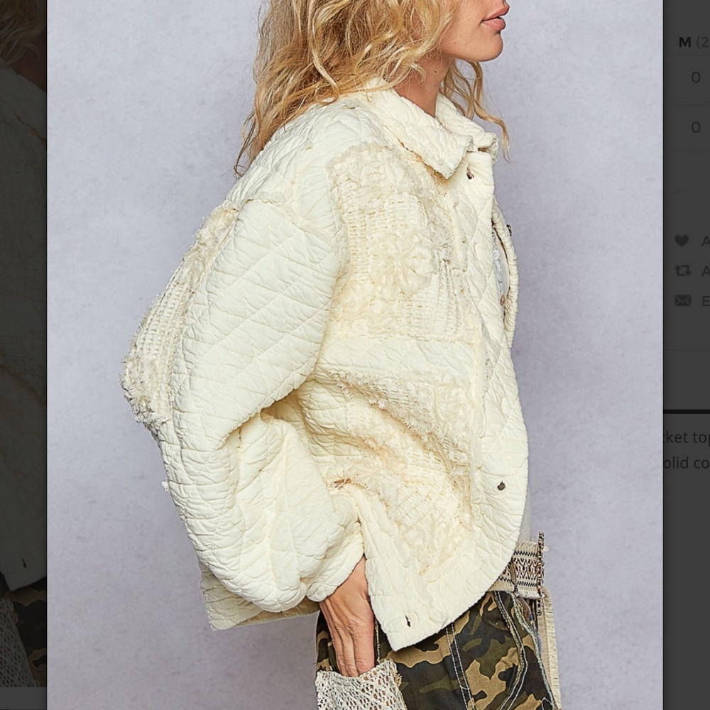 🆕 POL Cream Quilted Jacket L. NWT!💥 - Picture 4 of 11